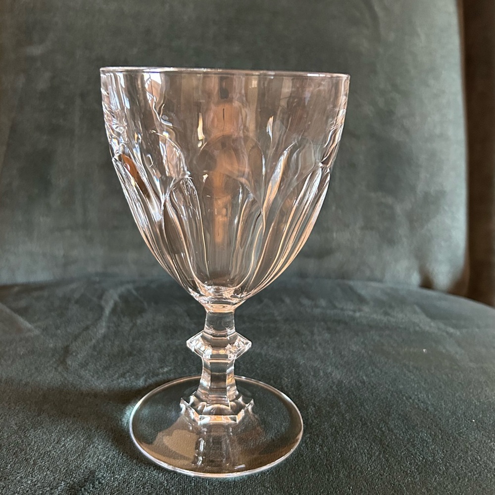 VINTAGE CRISTAL D’ARQUES DURAND LEAD CRYSTAL 6-PANEL (6) GOBLETS FRANCE